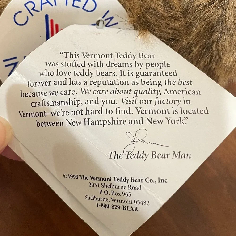Vermont Teddy Bear Co vintage 1993